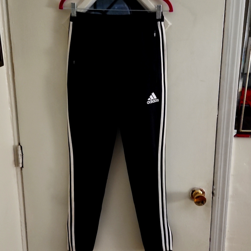 Black and white track pants
